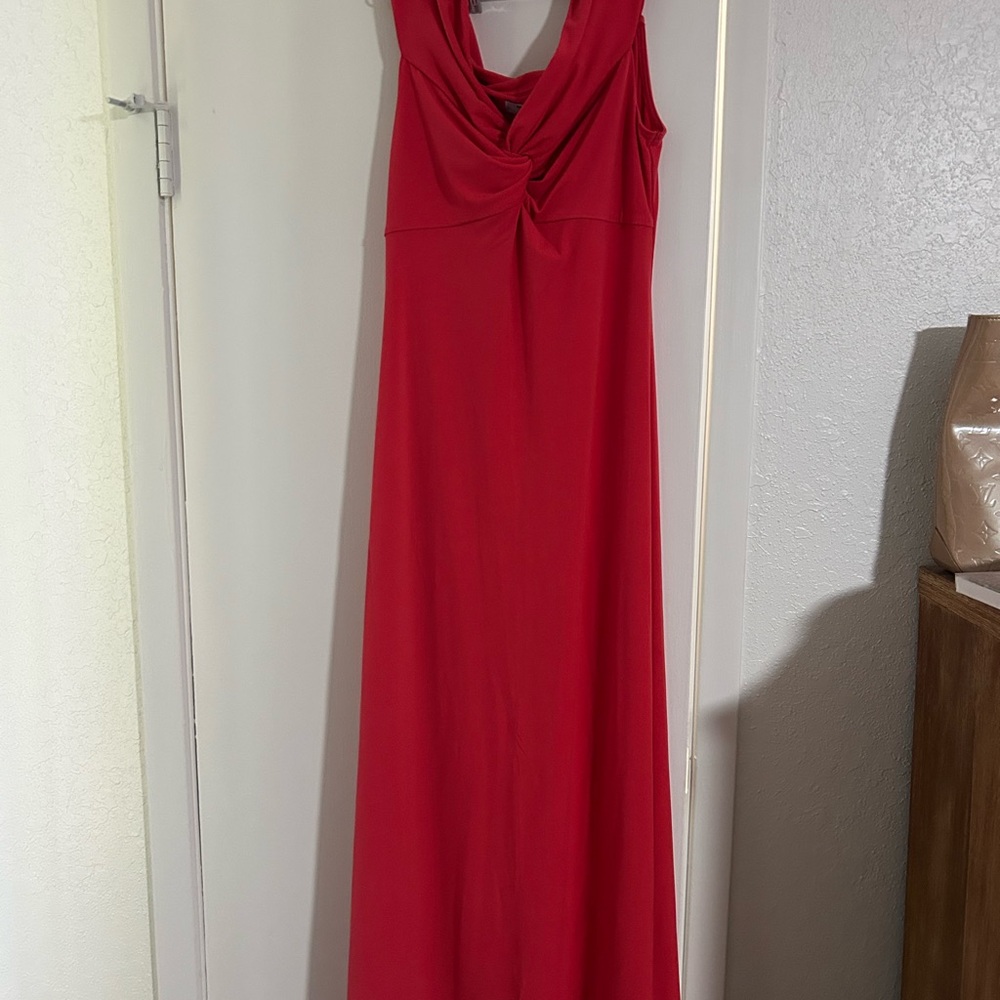 Old Navy Red Sleeveless Cowl Neck Maxi Gown